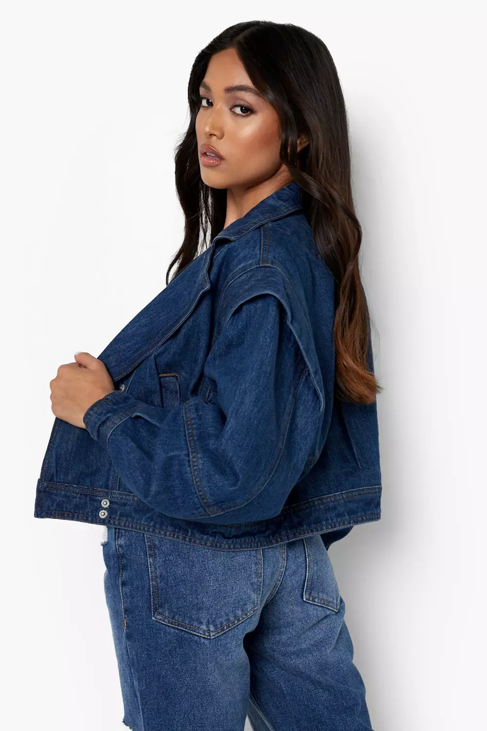 Petite oversized shop denim jacket